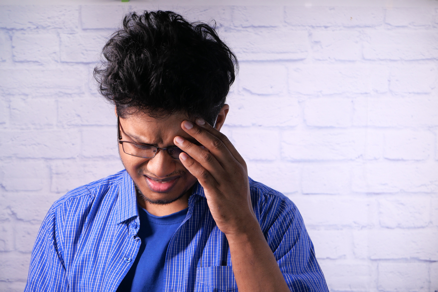 Depressed Man Feeling Sick and Worried about Financial Problem
